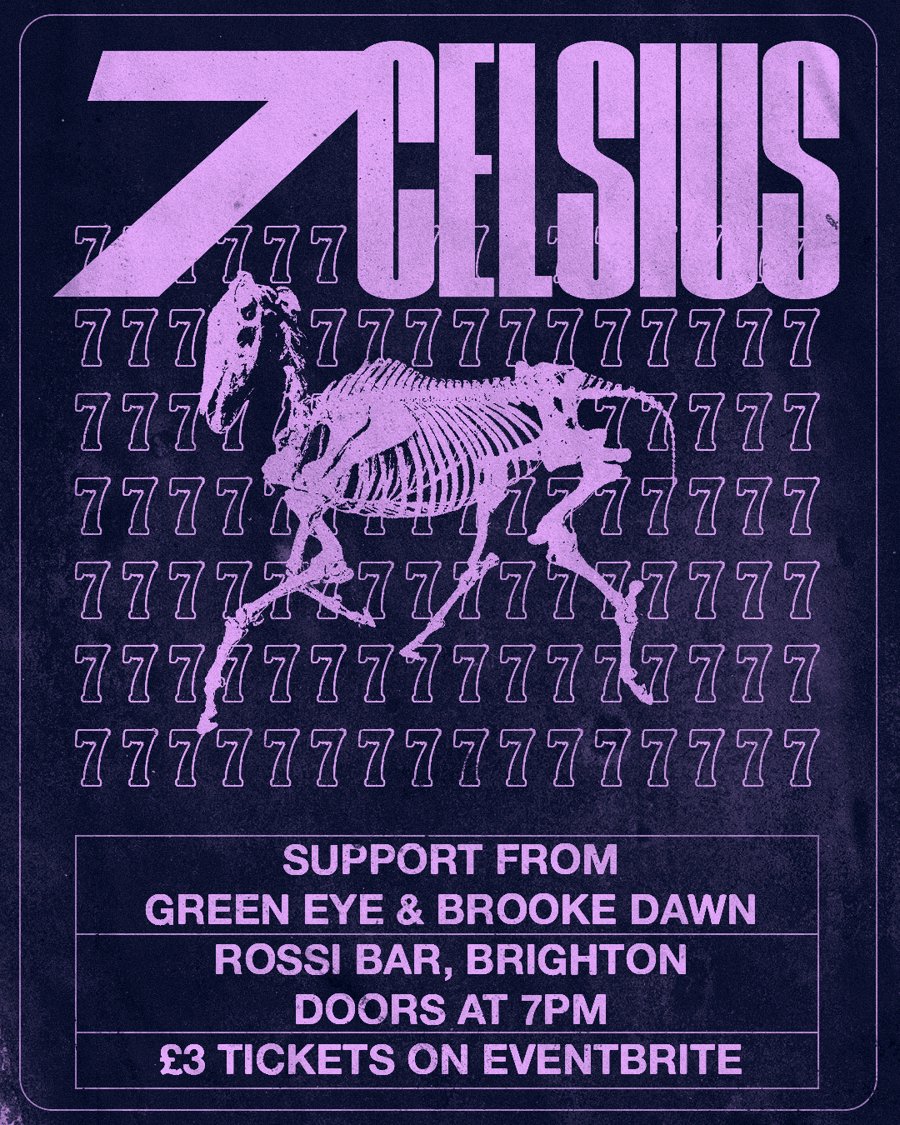 7CELSIUS Rossi Bar poster — purple skeleton horse