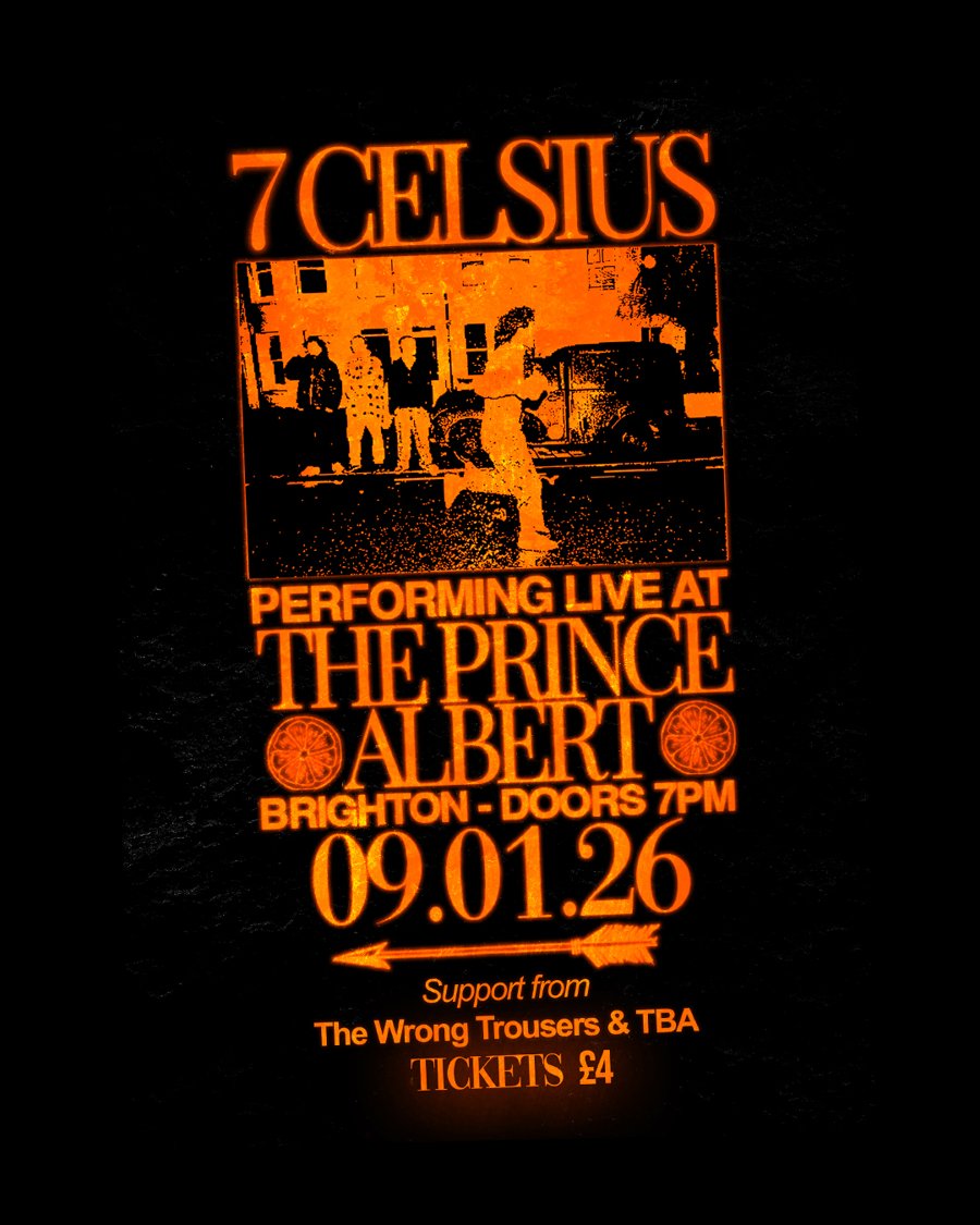 7CELSIUS Prince Albert poster — orange on black